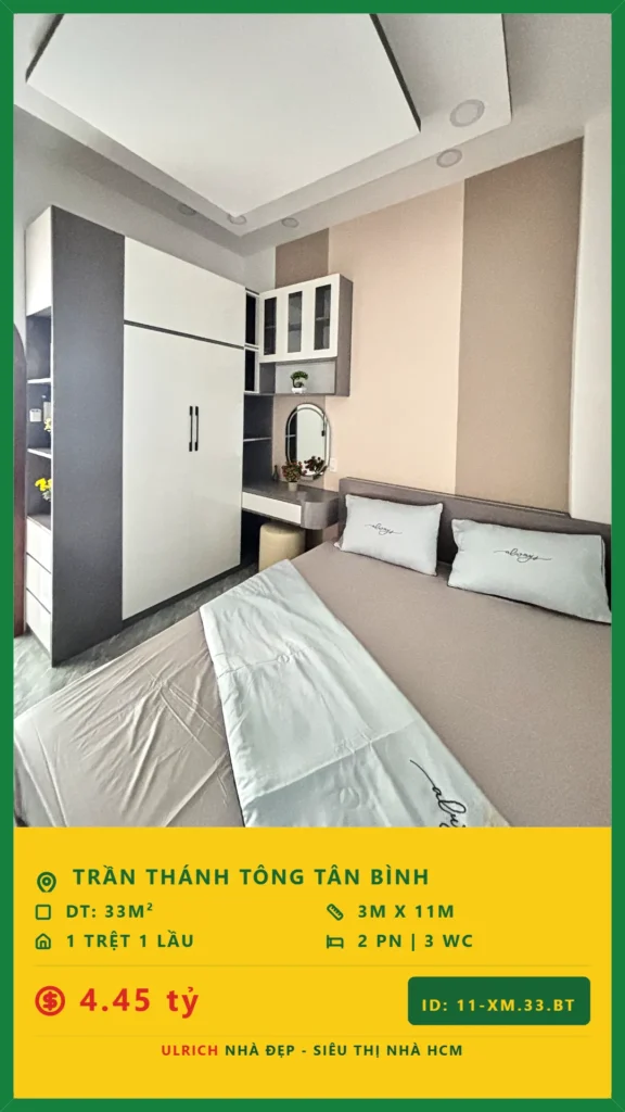 Bán nhà Trần Thánh Tông Tân Bình - 33m2 - Giá 4.45 tỷ - Mã: 24XM-33-TB