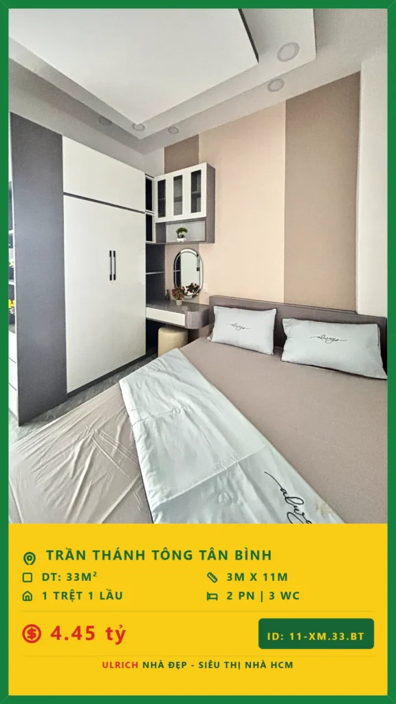 Bán nhà Trần Thánh Tông Tân Bình - 33m2 - Giá 4.45 tỷ - Mã: 24XM-33-TB