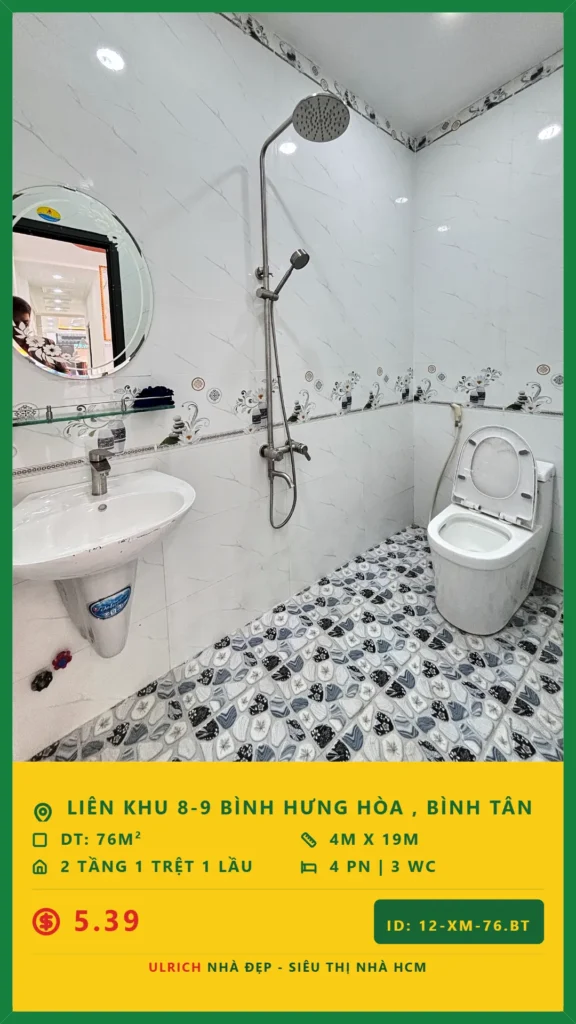 Bán nhà Liên khu 8-9 Bình Tân - 76m2 - Giá 5.39 tỷ - Mã: 25XM-76-BT