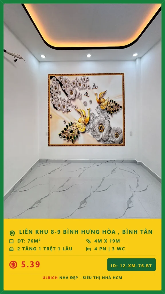 Bán nhà Liên khu 8-9 Bình Tân - 76m2 - Giá 5.39 tỷ - Mã: 25XM-76-BT