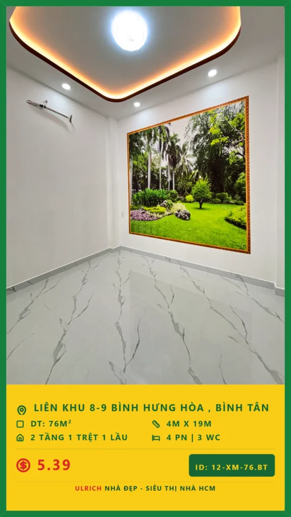 Bán nhà Liên khu 8-9 Bình Tân - 76m2 - Giá 5.39 tỷ - Mã: 25XM-76-BT