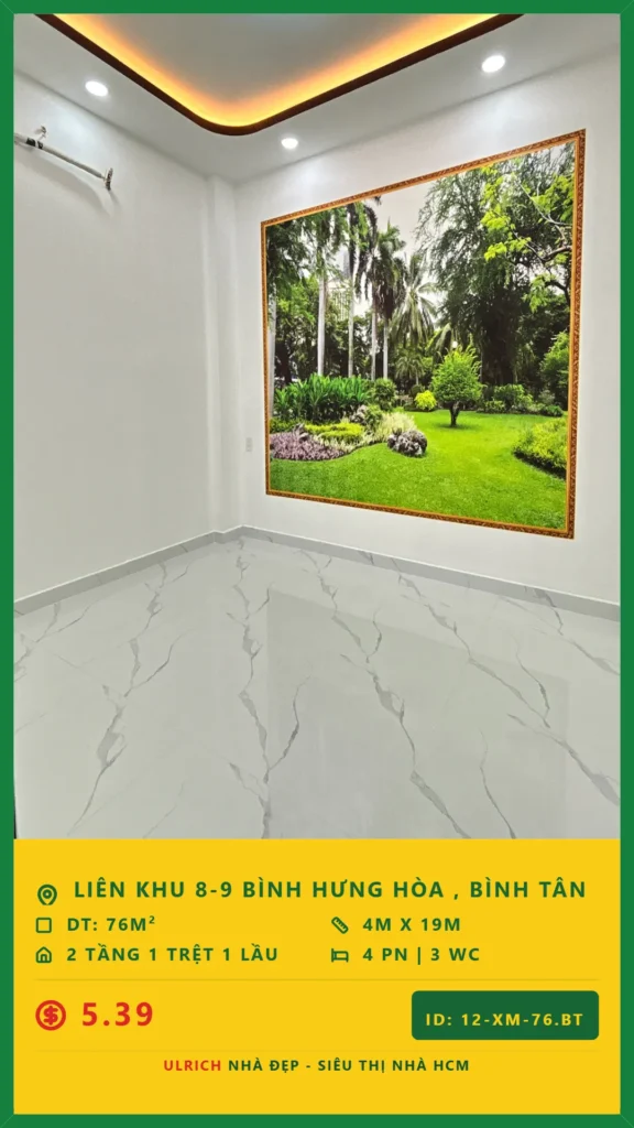 Bán nhà Liên khu 8-9 Bình Tân - 76m2 - Giá 5.39 tỷ - Mã: 25XM-76-BT
