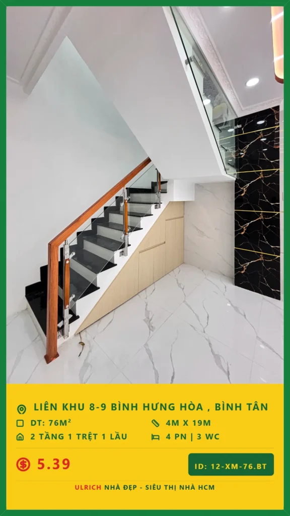 Bán nhà Liên khu 8-9 Bình Tân - 76m2 - Giá 5.39 tỷ - Mã: 25XM-76-BT