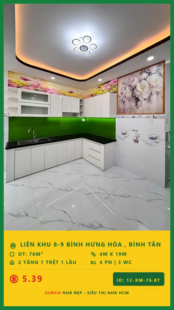 Bán nhà Liên khu 8-9 Bình Tân - 76m2 - Giá 5.39 tỷ - Mã: 25XM-76-BT