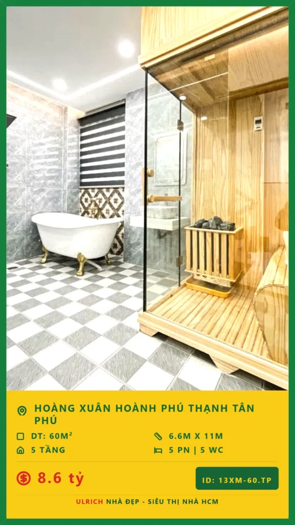 Nhà xây mới 2026 60m2 5 tầng tại Hoàng Xuân Hoành Tân Phú giá nhỉnh 8.6 tỷ