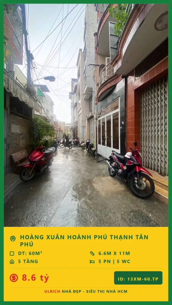 Bán nhà Hoàng Xuân Hoành Tân Phú - 60m2 - Giá 8.6 tỷ - Mã: 26XM-60-TP