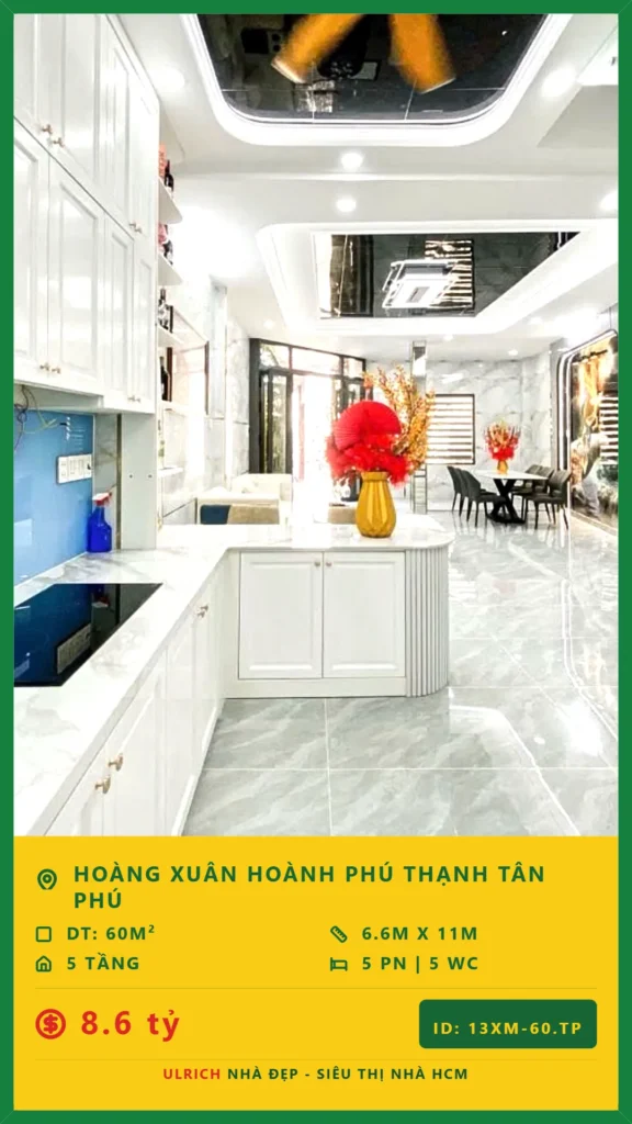 Bán nhà Hoàng Xuân Hoành Tân Phú - 60m2 - Giá 8.6 tỷ - Mã: 26XM-60-TP