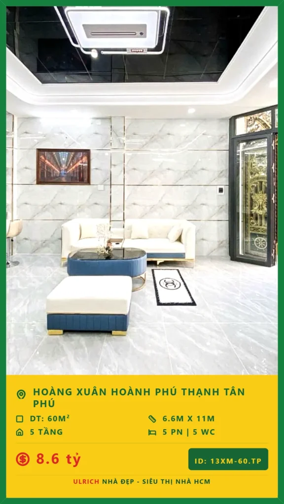 Bán nhà Hoàng Xuân Hoành Tân Phú - 60m2 - Giá 8.6 tỷ - Mã: 26XM-60-TP