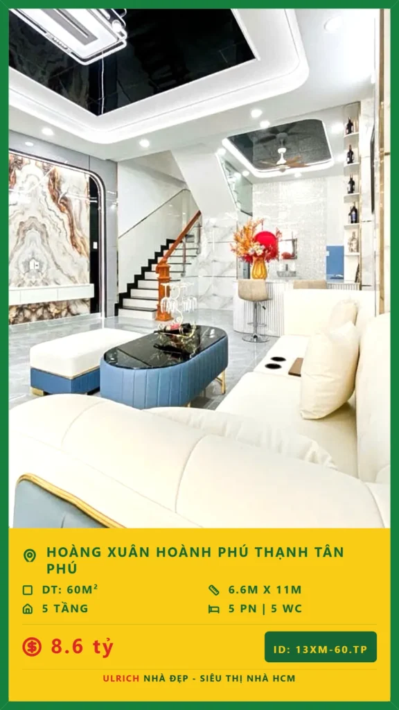 Bán nhà Hoàng Xuân Hoành Tân Phú - 60m2 - Giá 8.6 tỷ - Mã: 26XM-60-TP