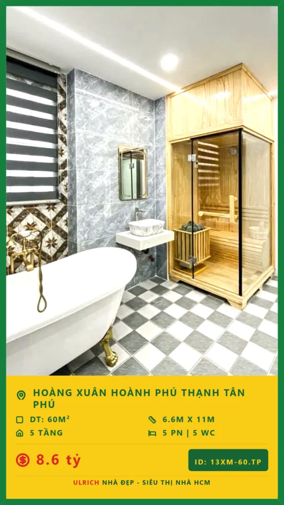 Bán nhà Hoàng Xuân Hoành Tân Phú - 60m2 - Giá 8.6 tỷ - Mã: 26XM-60-TP