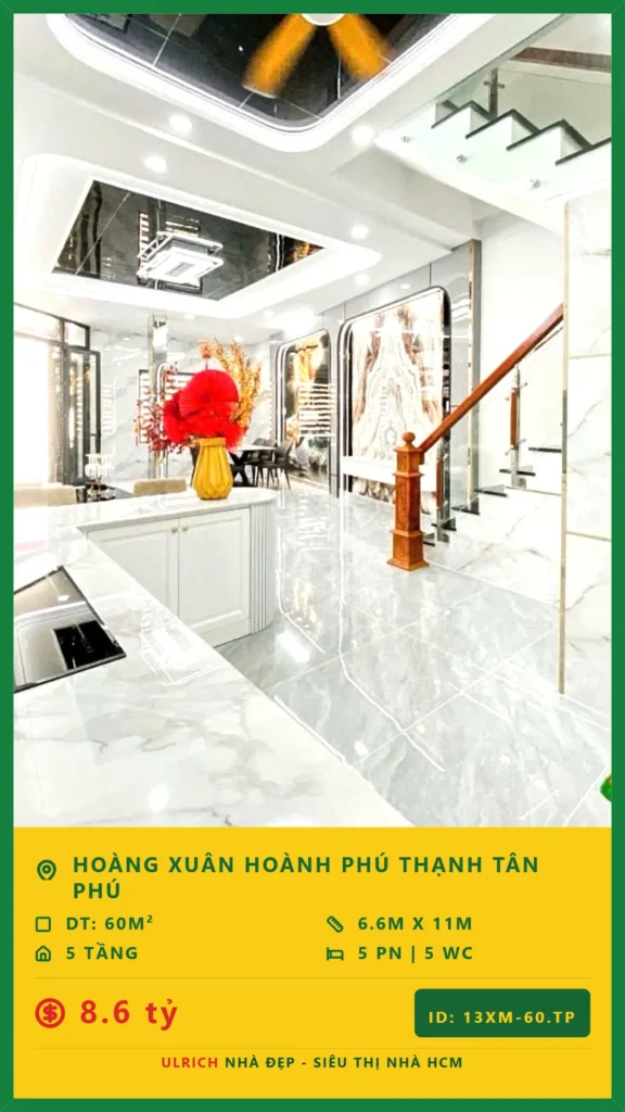 Bán nhà Hoàng Xuân Hoành Tân Phú - 60m2 - Giá 8.6 tỷ - Mã: 26XM-60-TP