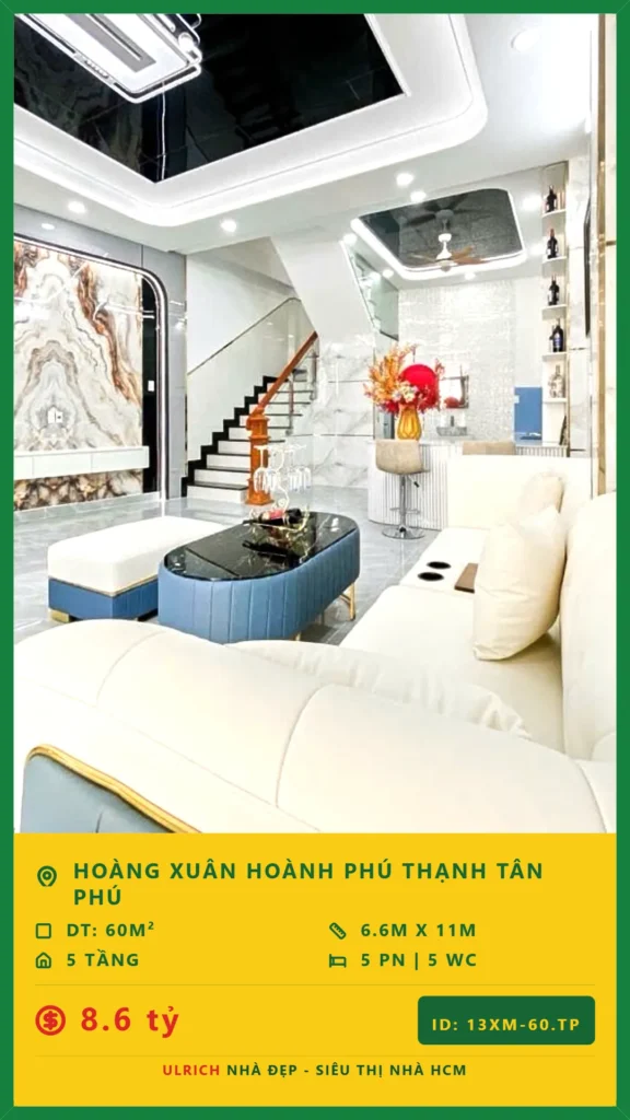 Bán nhà Hoàng Xuân Hoành Tân Phú - 60m2 - Giá 8.6 tỷ - Mã: 26XM-60-TP
