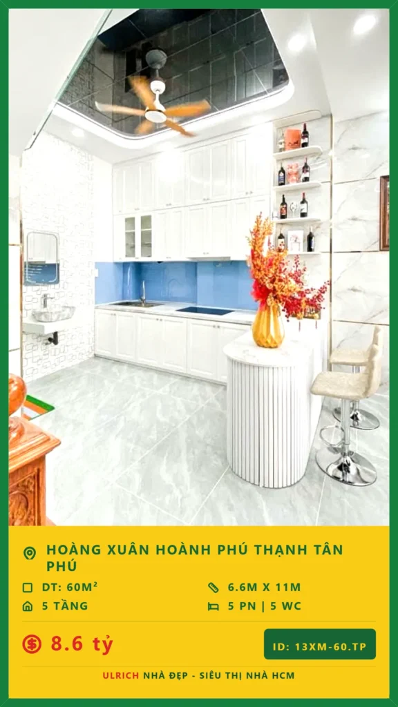 Bán nhà Hoàng Xuân Hoành Tân Phú - 60m2 - Giá 8.6 tỷ - Mã: 26XM-60-TP