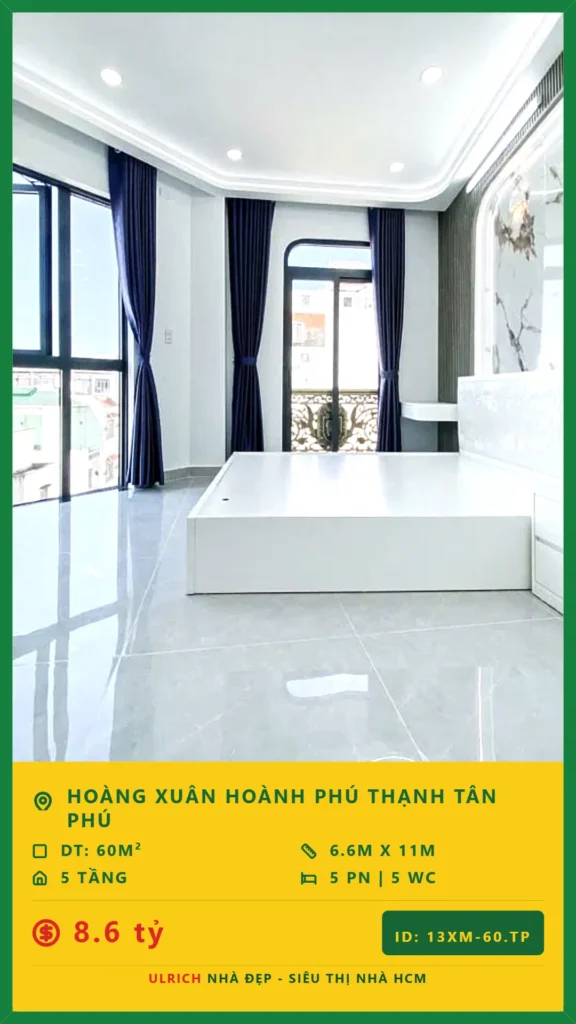 Bán nhà Hoàng Xuân Hoành Tân Phú - 60m2 - Giá 8.6 tỷ - Mã: 26XM-60-TP