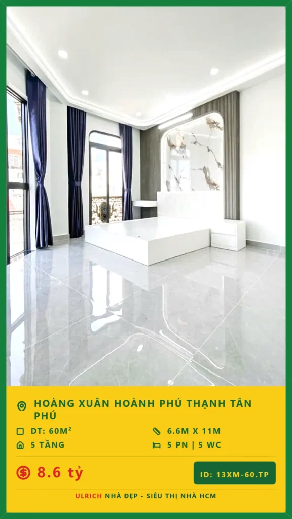 Bán nhà Hoàng Xuân Hoành Tân Phú - 60m2 - Giá 8.6 tỷ - Mã: 26XM-60-TP