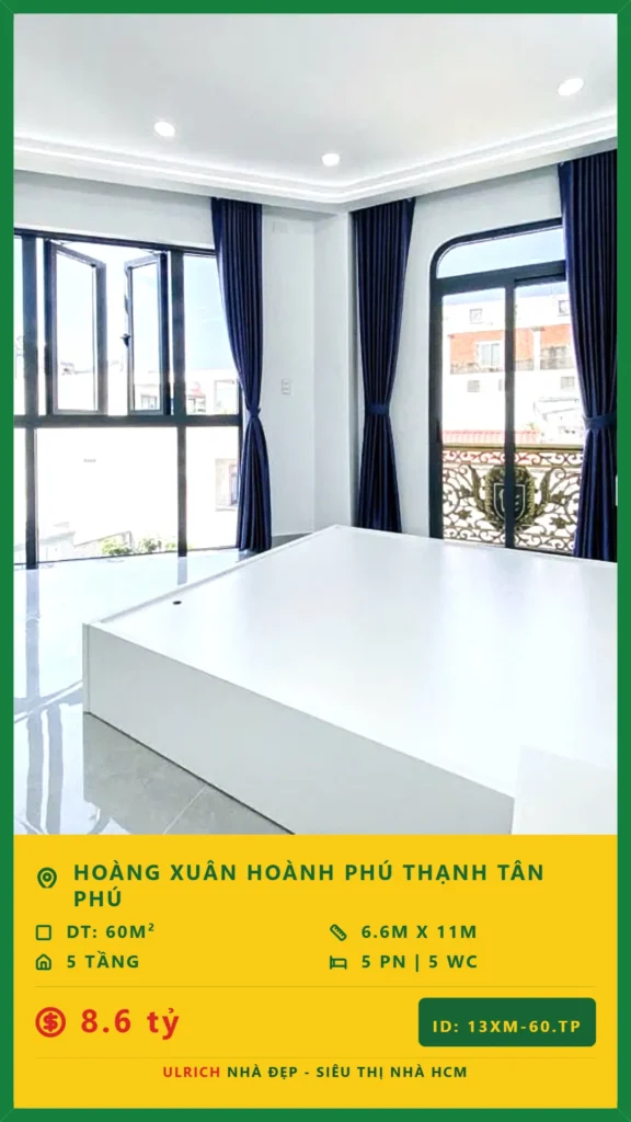Bán nhà Hoàng Xuân Hoành Tân Phú - 60m2 - Giá 8.6 tỷ - Mã: 26XM-60-TP