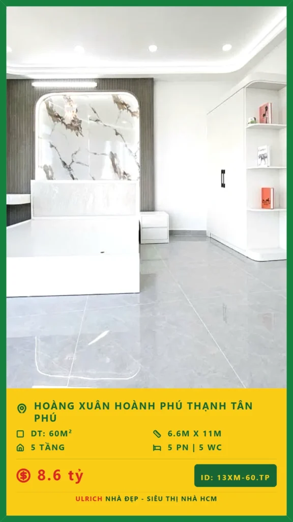 Bán nhà Hoàng Xuân Hoành Tân Phú - 60m2 - Giá 8.6 tỷ - Mã: 26XM-60-TP