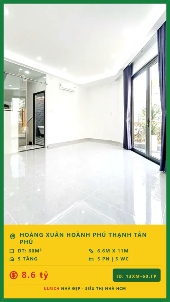 Bán nhà Hoàng Xuân Hoành Tân Phú - 60m2 - Giá 8.6 tỷ - Mã: 26XM-60-TP