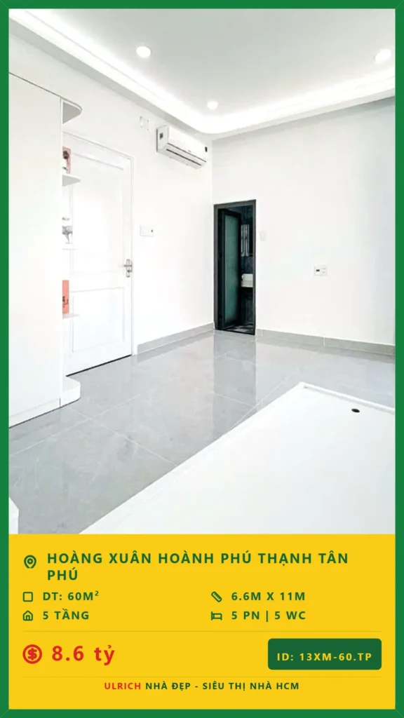 Bán nhà Hoàng Xuân Hoành Tân Phú - 60m2 - Giá 8.6 tỷ - Mã: 26XM-60-TP