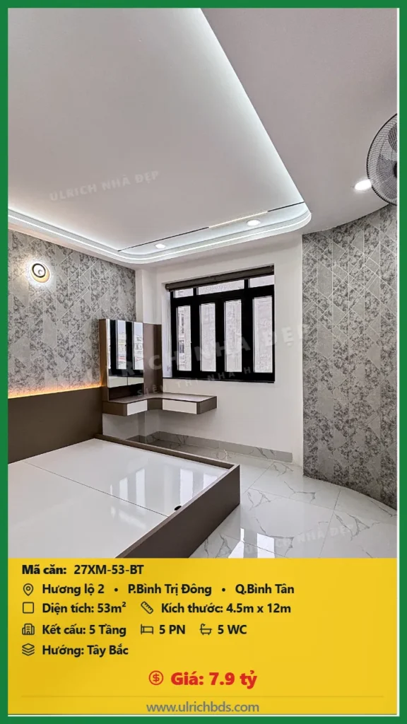 Bán nhà Hương lộ 2 Bình Tân - 53m2 - Giá 7.9 tỷ - Mã: 27XM-53-BT