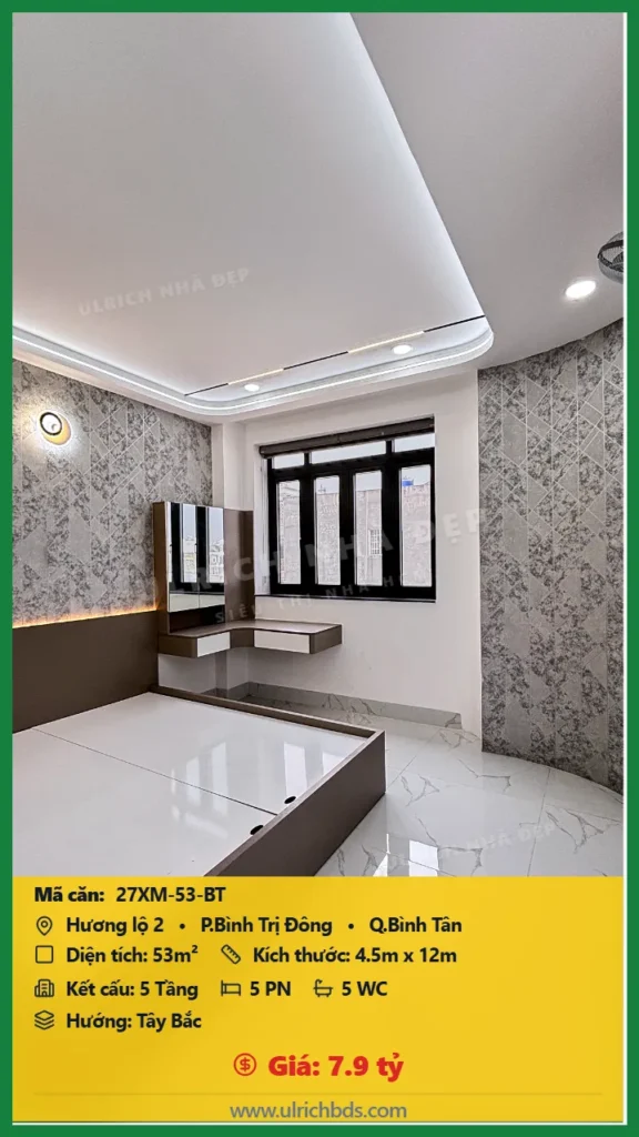 Bán nhà Hương lộ 2 Bình Tân - 53m2 - Giá 7.9 tỷ - Mã: 27XM-53-BT