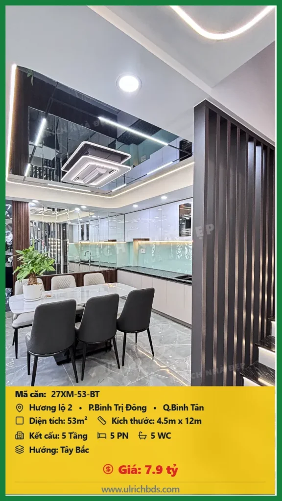 Bán nhà Hương lộ 2 Bình Tân - 53m2 - Giá 7.9 tỷ - Mã: 27XM-53-BT