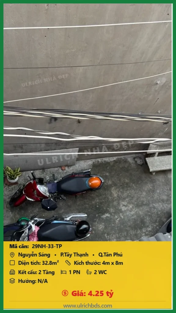 NHÀ 2 TẦNG ĐẸP -CHỈ NHỈNH 4 TỶ XÍU tại Nguyễn Sáng  Tây Thạnh Tân Phú