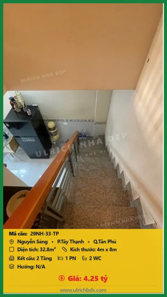 Bán nhà Nguyễn Sáng Tân Phú - 32.8m2 - Giá 4.25 tỷ - Mã: 29NH-33-TP