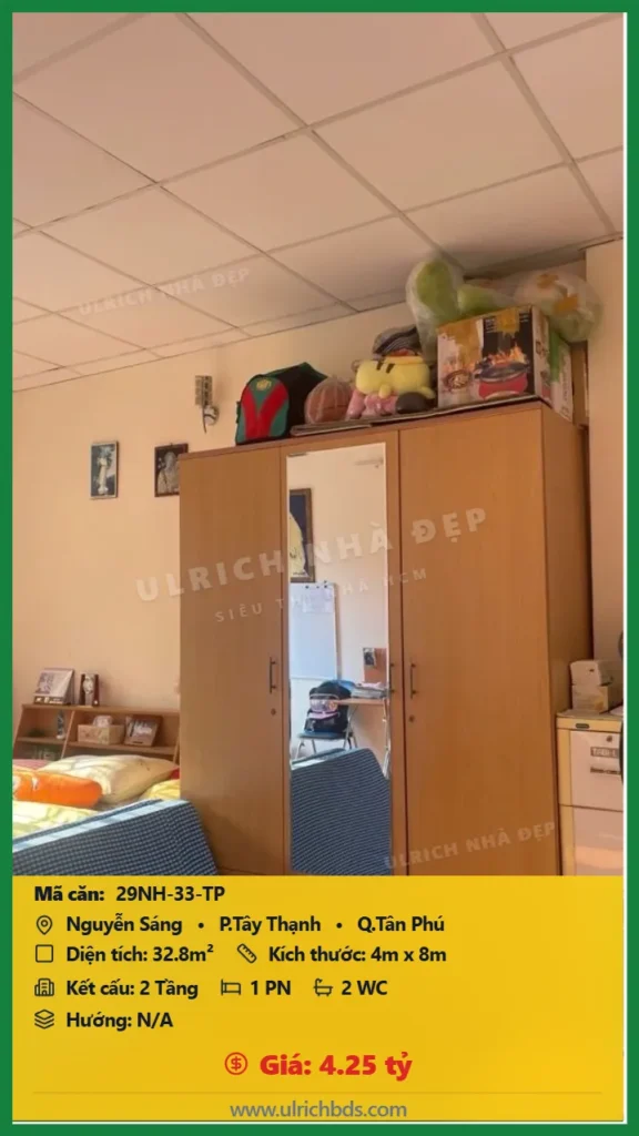 Bán nhà Nguyễn Sáng Tân Phú - 32.8m2 - Giá 4.25 tỷ - Mã: 29NH-33-TP