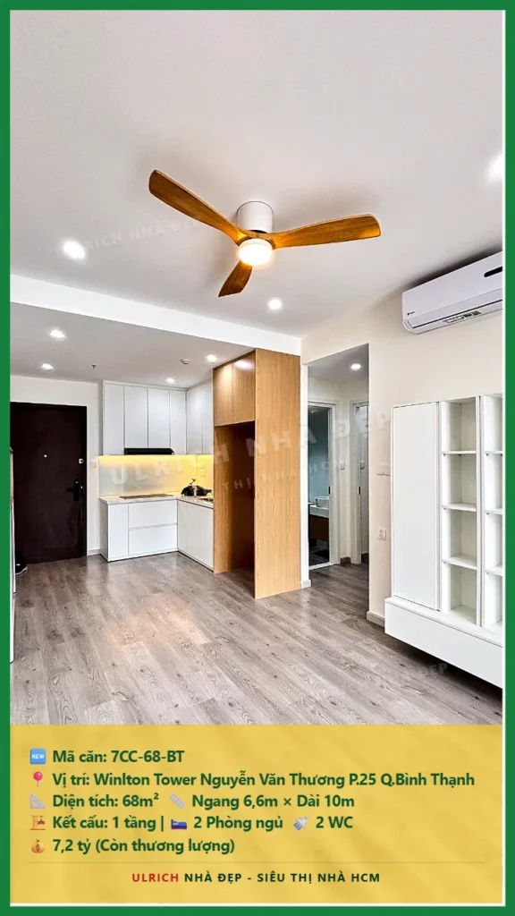 Bán Chung cư 68m2 Đ.Winlton Tower Nguyễn Văn Thương Q.Bình Thạnh giá 7.2 tỷ_Phòng khách