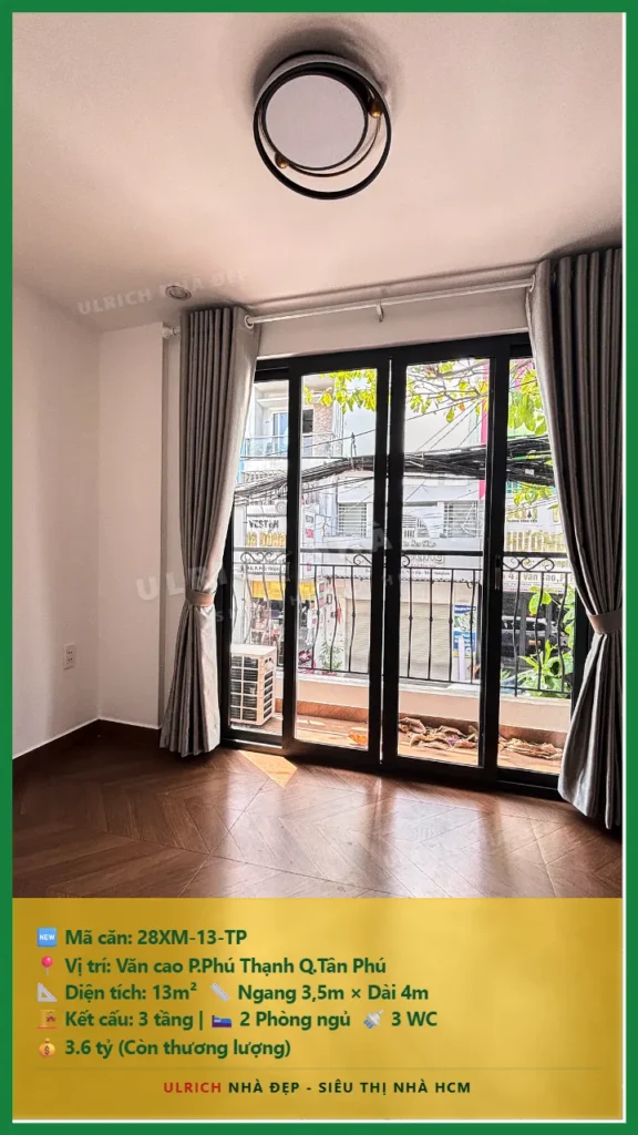 Nhà xây mới 2026 13m2 3 tầng đường Văn cao Tân Phú giá 3.6 tỷ
