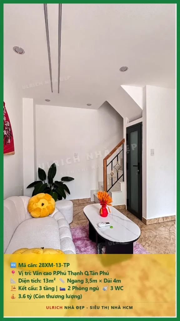 Nhà xây mới 2026 13m2 3 tầng đường Văn cao Tân Phú giá 3.6 tỷ