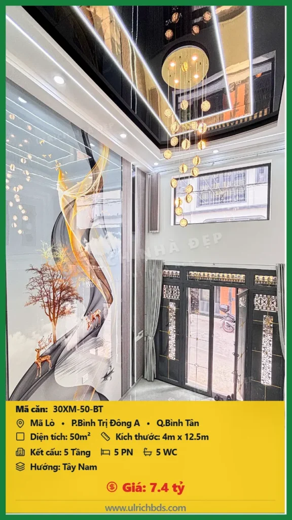 Bán nhà Mã Lò Bình Tân - 50m2 - Giá 7.4 tỷ - Mã: 30XM-50-BT