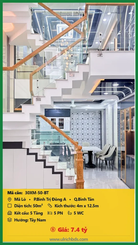 Bán nhà Mã Lò Bình Tân - 50m2 - Giá 7.4 tỷ - Mã: 30XM-50-BT