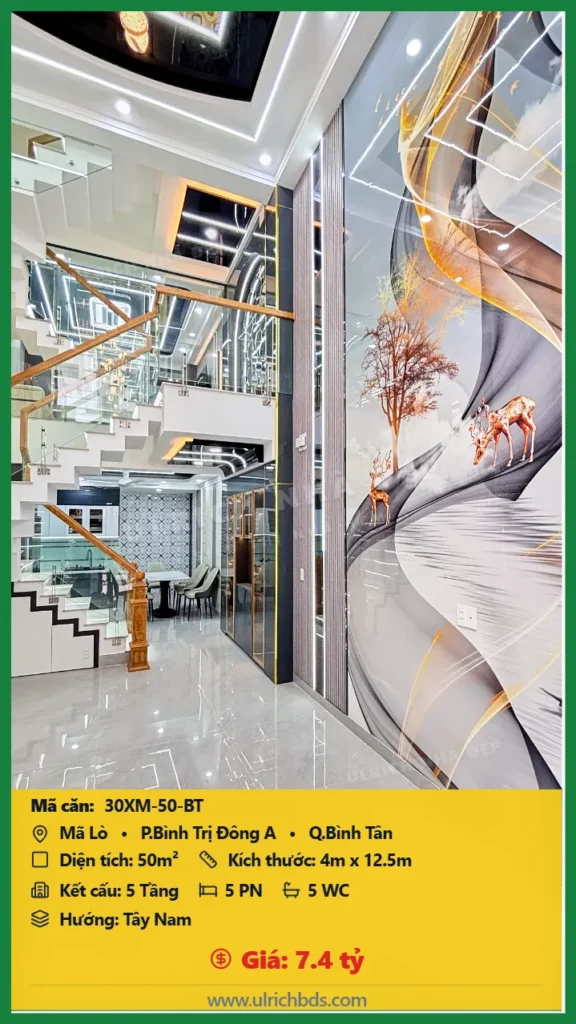 Bán nhà Mã Lò Bình Tân - 50m2 - Giá 7.4 tỷ - Mã: 30XM-50-BT