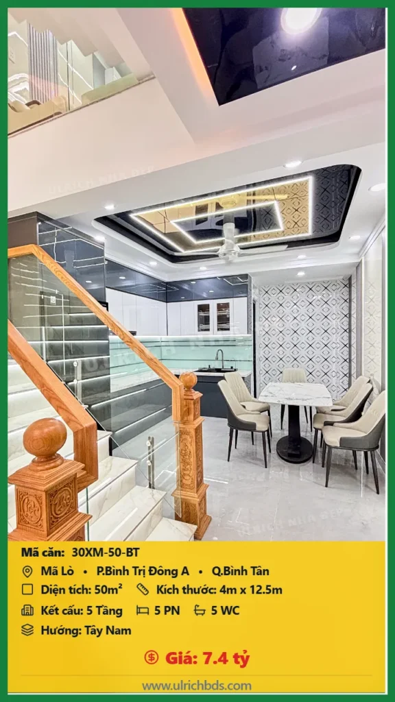 Bán nhà Mã Lò Bình Tân - 50m2 - Giá 7.4 tỷ - Mã: 30XM-50-BT