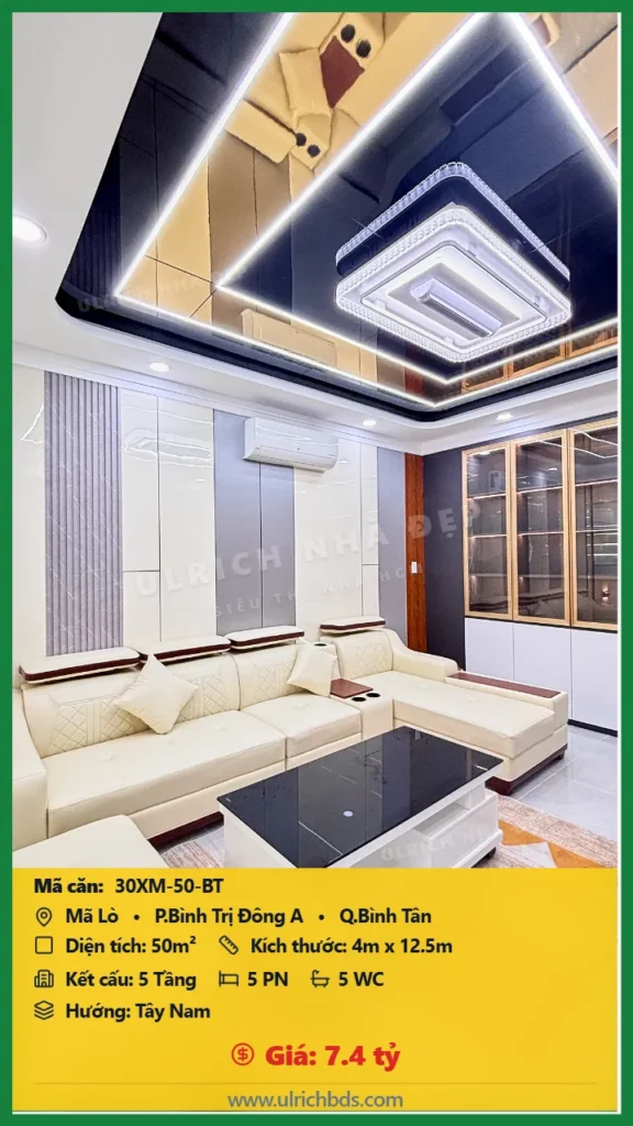 Bán nhà Mã Lò Bình Tân - 50m2 - Giá 7.4 tỷ - Mã: 30XM-50-BT