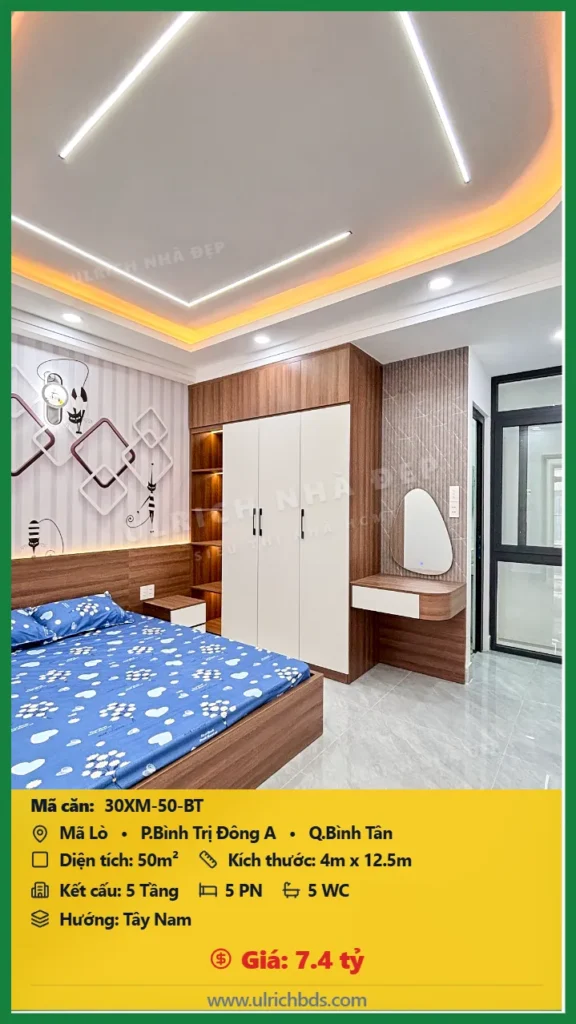 Bán nhà Mã Lò Bình Tân - 50m2 - Giá 7.4 tỷ - Mã: 30XM-50-BT