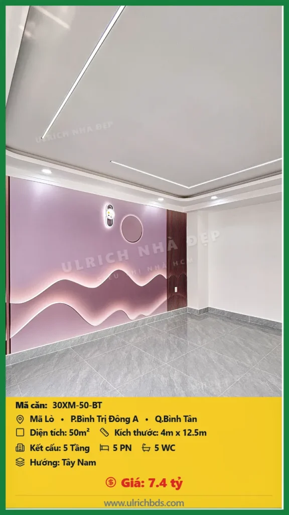 Bán nhà Mã Lò Bình Tân - 50m2 - Giá 7.4 tỷ - Mã: 30XM-50-BT