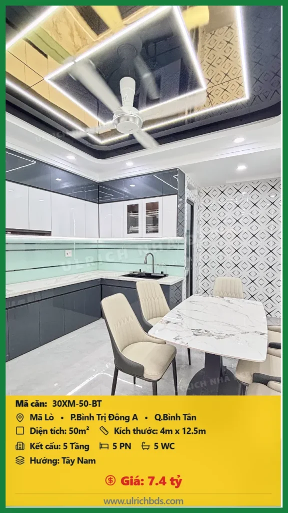 Bán nhà Mã Lò Bình Tân - 50m2 - Giá 7.4 tỷ - Mã: 30XM-50-BT