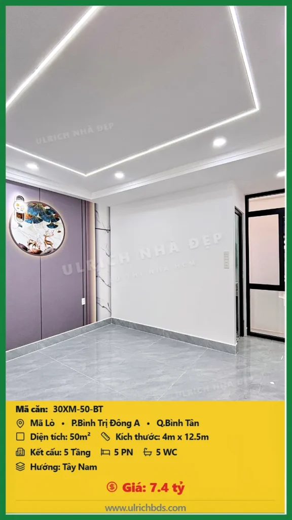 Bán nhà Mã Lò Bình Tân - 50m2 - Giá 7.4 tỷ - Mã: 30XM-50-BT