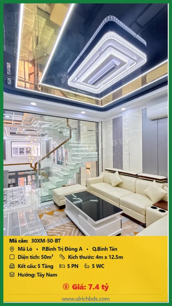 Bán nhà Mã Lò Bình Tân - 50m2 - Giá 7.4 tỷ - Mã: 30XM-50-BT