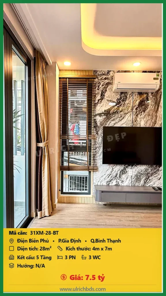 Bán nhà Điện Biên Phủ Bình Thạnh - 28m2 - Giá 7.5 tỷ - Mã: 31XM-28-BT