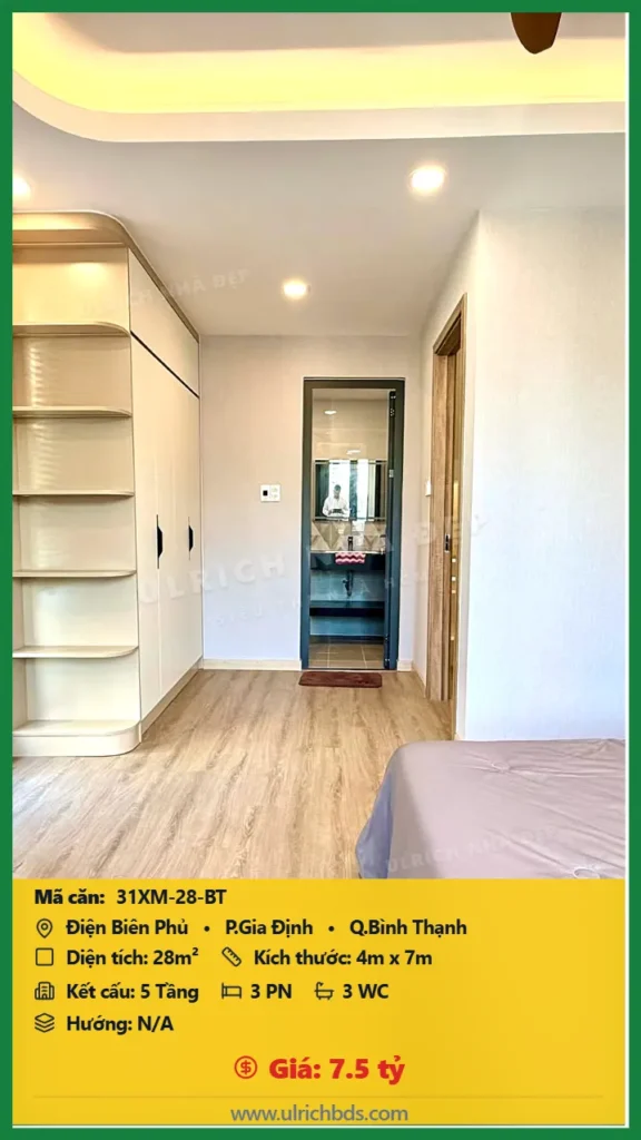 Bán nhà Điện Biên Phủ Bình Thạnh - 28m2 - Giá 7.5 tỷ - Mã: 31XM-28-BT