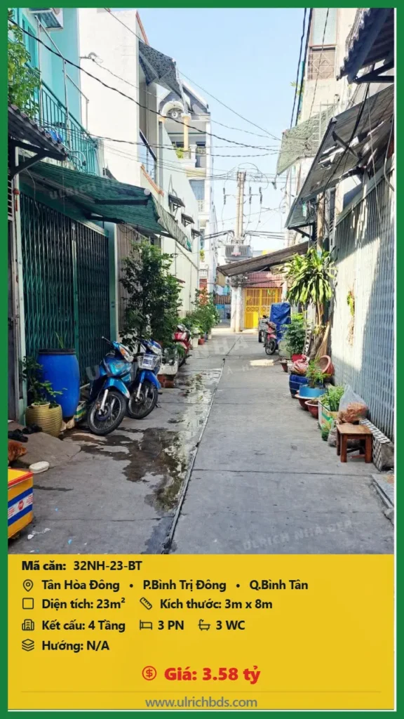 Bán nhà Tân Hòa Đông Bình Tân - 23m2 - Giá 3.58 tỷ - Mã: 32NH-23-BT