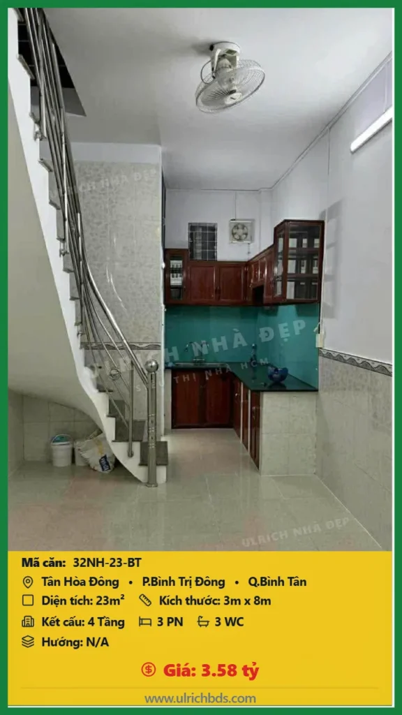 Bán nhà Tân Hòa Đông Bình Tân - 23m2 - Giá 3.58 tỷ - Mã: 32NH-23-BT