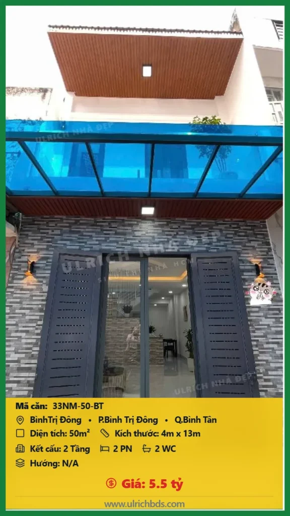 Nhà mới 50m2 2 tầng tại Bình Trị Đông Bình Tân giá nhỉnh 5.5 tỷ