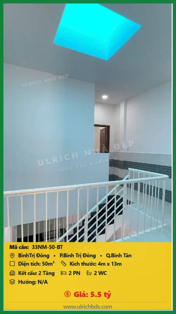 Bán nhà Bình Trị Đông Bình Tân - 50m2 - Giá 5.5 tỷ - Mã: 33NM-50-BT