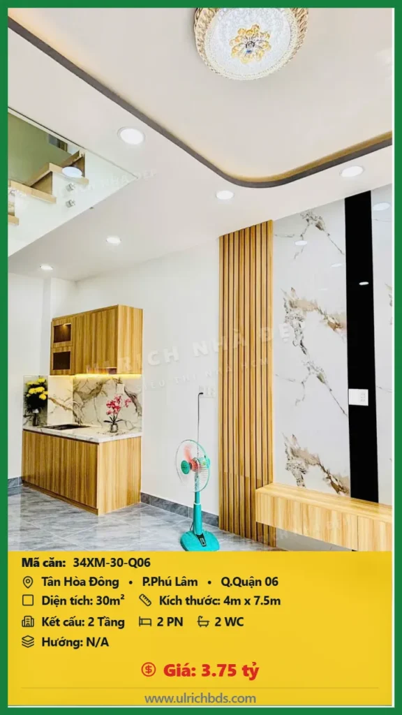 Bán nhà Tân Hòa Đông Quận 06 - 30m2 - Giá 3.75 tỷ - Mã: 34XM-30-Q06