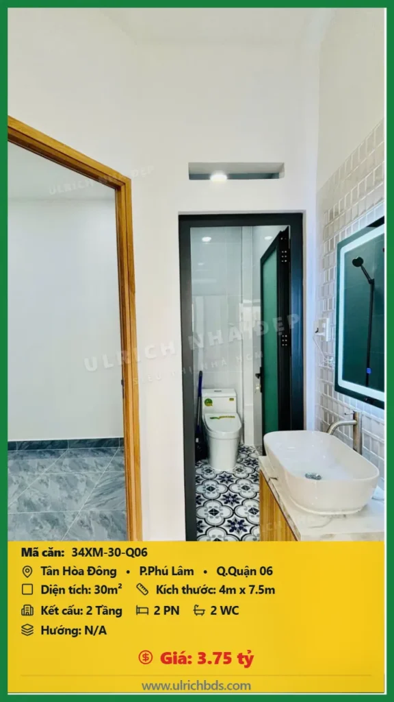 Bán nhà Tân Hòa Đông Quận 06 - 30m2 - Giá 3.75 tỷ - Mã: 34XM-30-Q06